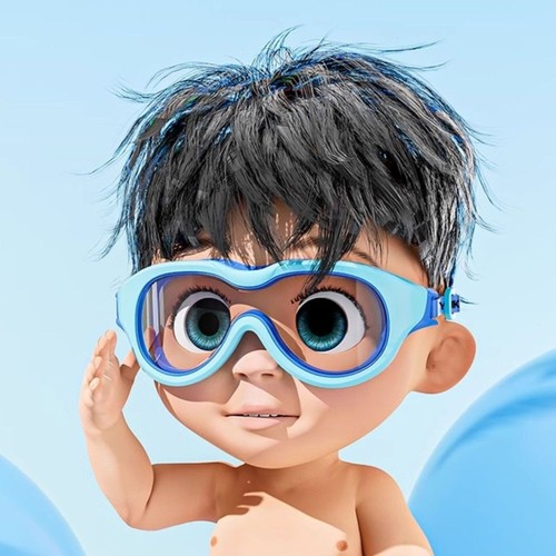 Juego de gafas de natación con tapón para los oídos para niños de marco grande para deportes acuáticos - Imagen 7 de 17