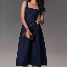 Reformation Everett Linen Midi Dress
