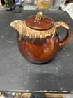 Vintage Hull Brown Drip Glaze Teapot Tea Pot Lid Oven Proof Pottery USA