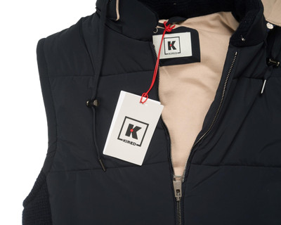 Gilet à Capuche Bleu Marine Kired By Kiton, Taille M (50 IT), En Nylon/élasthanne, Coupe Slim, Neuf Avec étiquettes - Valeur D'origine 2 895 $