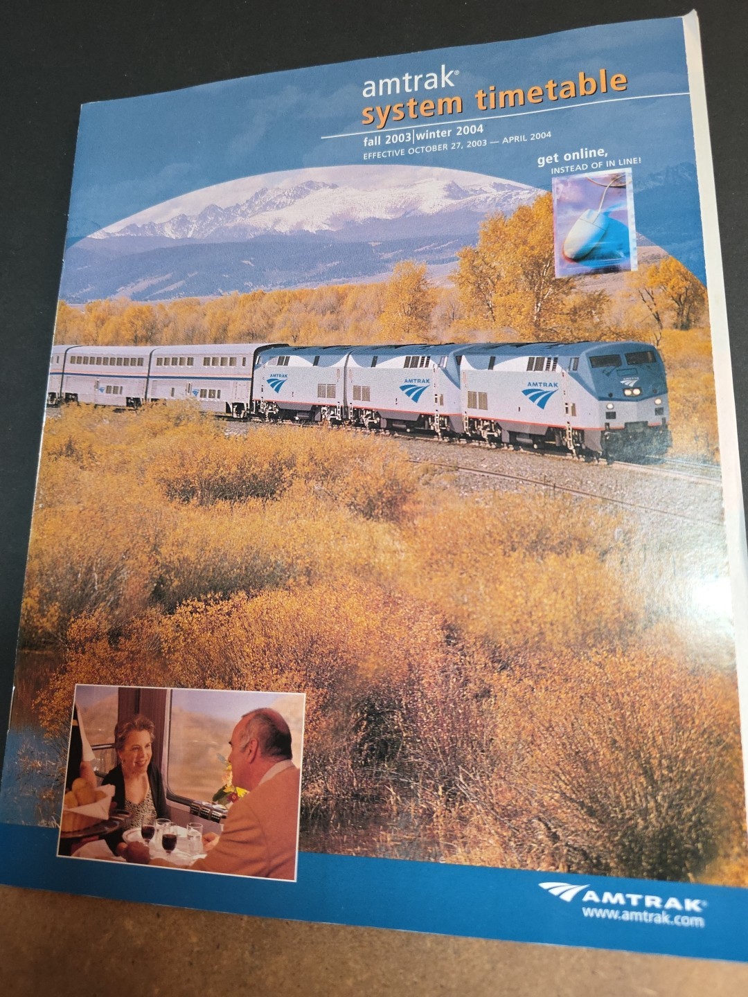 Amtrak AMTK System Timetable Train Schedule Fall 2003 Winter 2004