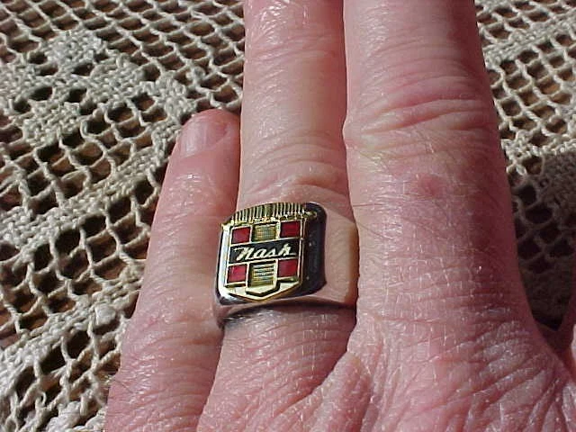 1950s NASH CREST LOGO SILVER CHROME RING #10 NOS HI- QUALITY CLASS STYLE - Image 3 of 4