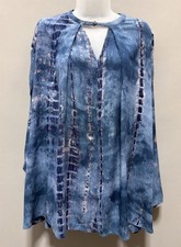 Umgee Bohemian tie dye a line dress with key hole size Small  Bell Sleeves