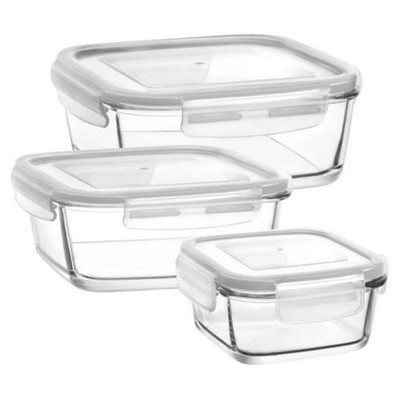 LAV Fresco Frischhaltedosen 3er Set   Glas 375 ml / 720 ml / 1150 ml | HELDENA