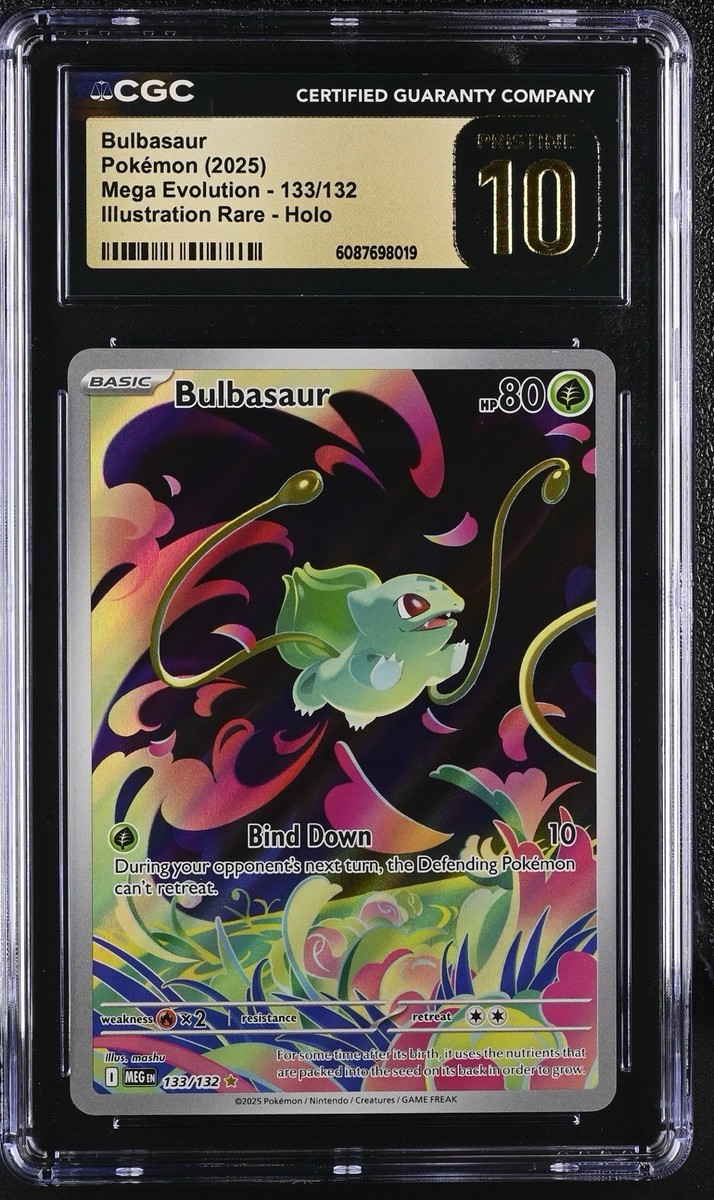 🌿 CGC PRISTINE 10 👑 | Bulbasaur #133/132 | Mega Evolution 2025