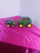 John Deere Tractor Flashlight Working with Sound Roll Go Toy Sold As Set Of 2