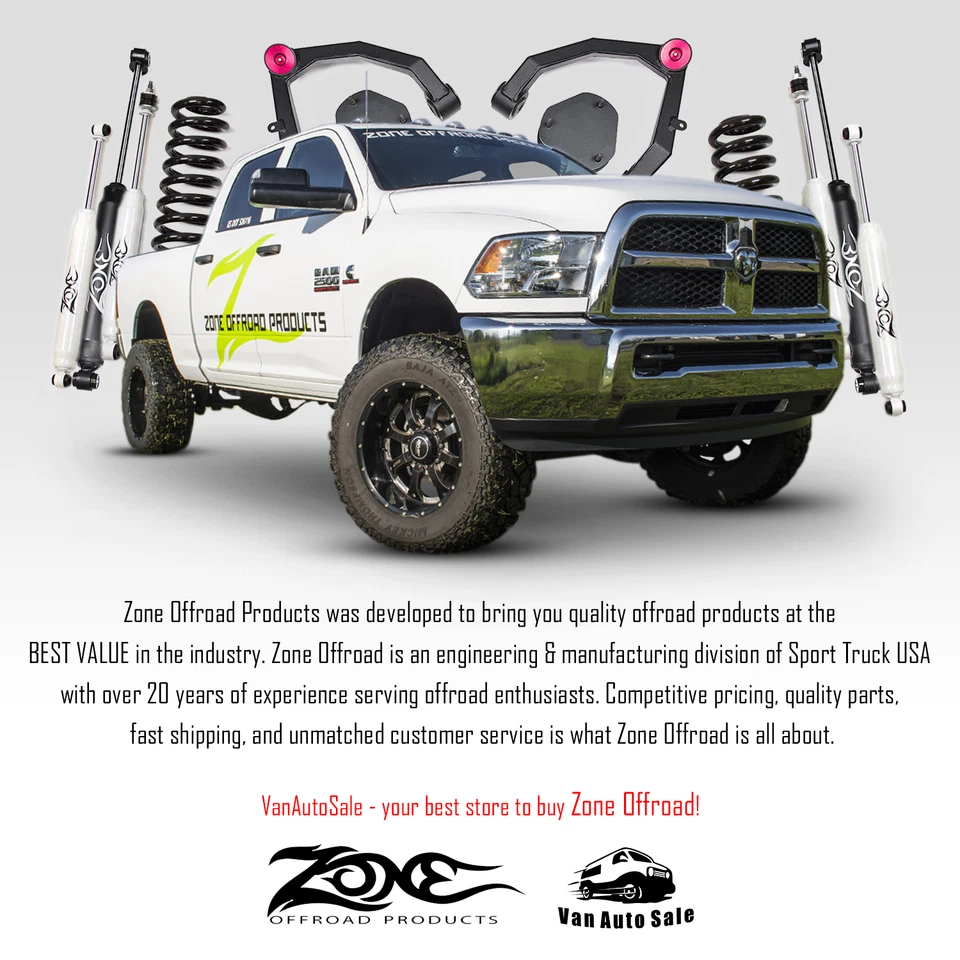 Лифт-комплект Zone 4 дюйма для 2005-2015 Toyota Tacoma 4WD (нитроамортизаторы) - Изображение 3 из 3