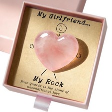 LIMGUVK Gift for Girlfriend – My Rock Rose Quartz Heart Pocket 