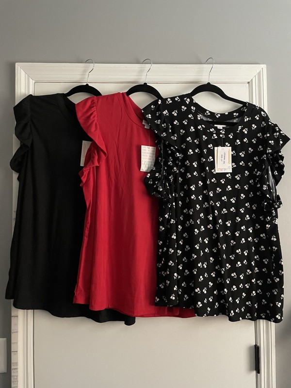 Lot Of Three NWT Leeann Flutter Sleeve Tees Business Casual