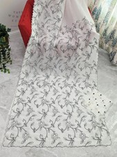 Ivory Pearl Space Silk Floral Embroidery Saree Unstitched Blouse Piece