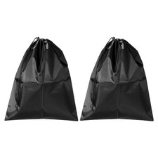 Clothes Drawstring Bag Containers, 2pcs 22.8" Height for Home, Black