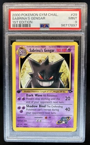 2000 Pokemon Gym Challenge 1st Edition Sabrina's Gengar #29/132 PSA 9