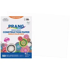 50 Count Heavyweight Bright White Construction Paper All Purpose Eco Friendly