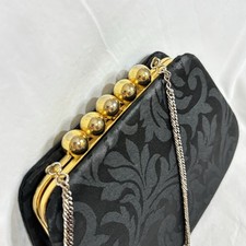 Carolyn Barton Black Clutch Purse with Chain Strap Evening Bag