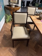 Leather Dining Chairs Made Of Teak Wood And Nappa Leather
