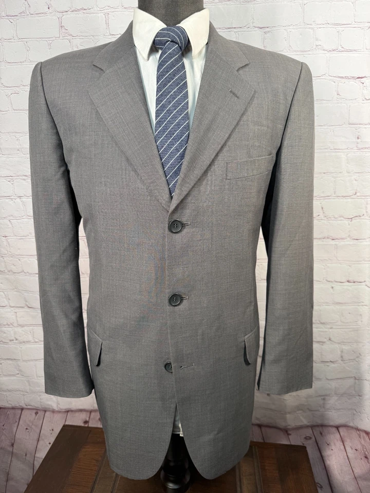 Calça BRUNO BOCELL masculina oliva ajuste clássico plissada 2 peças terno 40R jaqueta 36x30 - Imagem 2 de 4