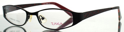 TAKA EYEWEAR T2613 Black Womens Rectangle Full Rim Eyeglasses 51-17-140 B:25