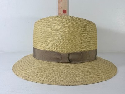 Vintage Bailey of Hollywood Brooks Genuine Panama Straw Hat Size Medium