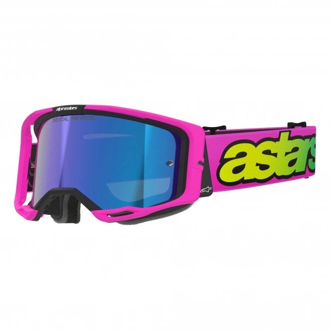 Alpinestars (MX26) Goggles - Vision 8 VISTA - Pink/Yellow Fluo w/Mirror Blue