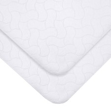 2 Pack Waterproof Quilt-Like Flat Reusable Multi-use Protective Mattress Pad ...
