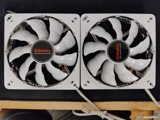 2x Enermax Cluster White LED 120mm Fan UCCL12 DC12V - Twister Bearing [2 Pack]
