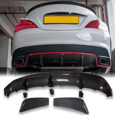 3PCS/SET Carbon Fiber Rear Bumper Lip Diffuser For MB W117 AMG CLA45