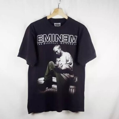 Eminem Rapper Black Short Sleeve Cotton T-shirt Unisex Reprint S