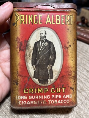 pocket tobacco tins for sale Vintage Prince Albert Crimp Cut Pocket Tobacco Tin Made USA Empty