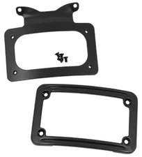 Mid USA 13123 Black Curved License Plate Frame OE 67900059 Harley FLH/T 06-09