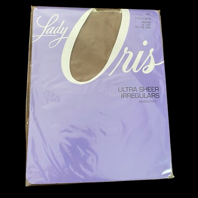 Lady Oris Pantyhose Women's Petite Coffee Bean Ultra Sheer Irregulars Sandalfoot