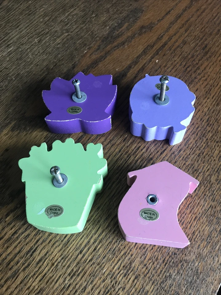 CONJUNTO DE 4 Maçanetas de Porta de Armário Infantil Guarda-Roupa Infantil Puxa Gaveta de Flores - LEIA - Imagem 3 de 3