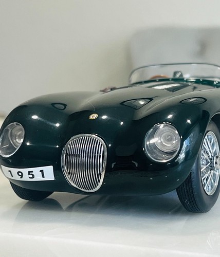 1951 Jaguar 120 C 1/18 Model Car Nice Heavy Diecast Racing Green Rare Autoart - Picture 2 of 15