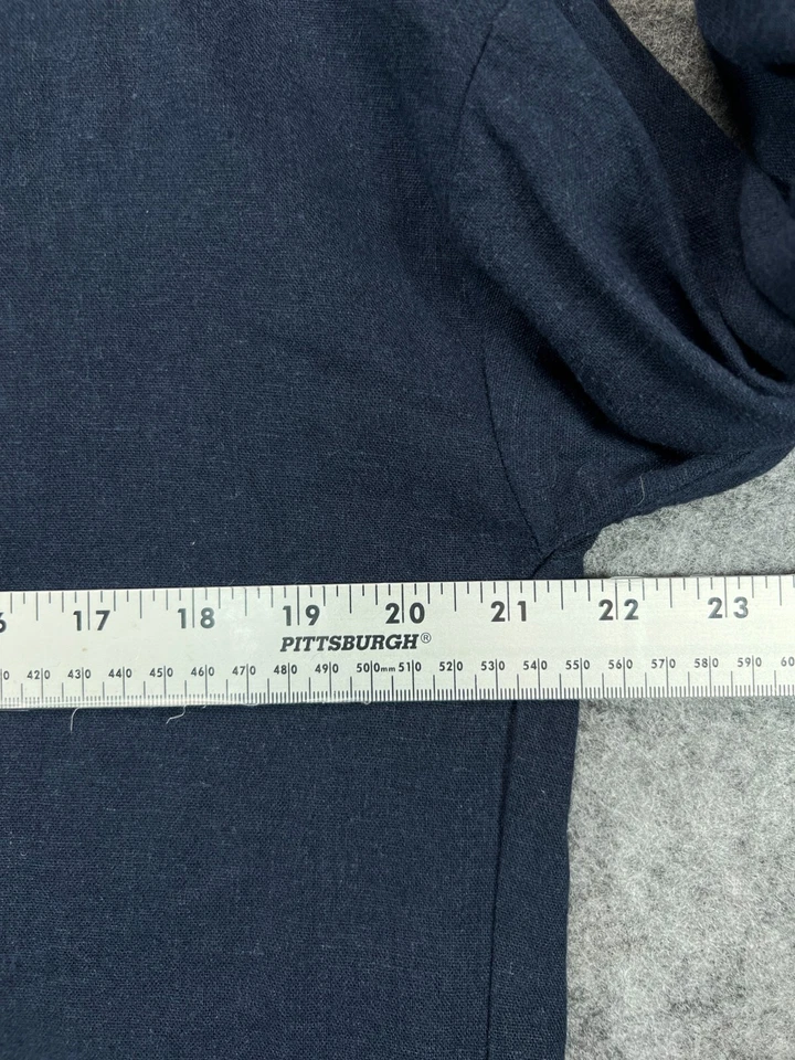 Love Tree Shirt Jacket Womens S Navy Blue Linen Rayon Top Blouse Pockets Casual Foto 2 de 4