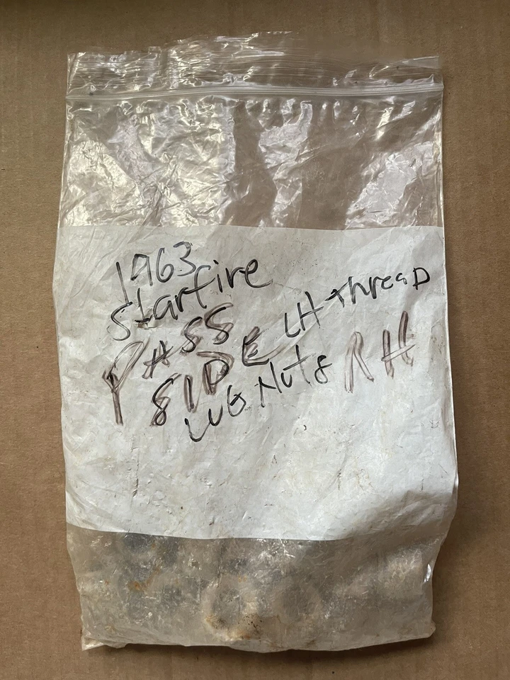 (10) 1963 Oldsmobile Starfire tuercas lado del pasajero rosca izquierda original OEM Foto 2 de 4