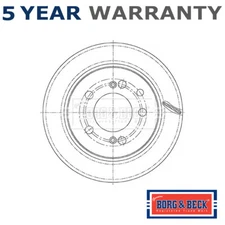 Borg & Beck Rear 1x Brake Disc Fits Ssangyong Rexton Kyron Rodius 2.7 D TD