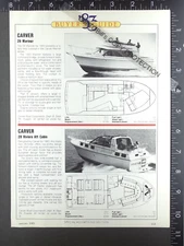1983 1-page FEATURE on Carver 28 Mariner & Riviera Aft Cabin motor yacht boat
