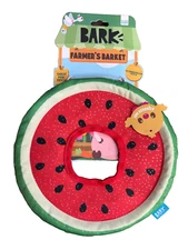 Bark Box Dog Toys Slobbermelon Fetch - Crinkly & Squeaky Frisbee New Flyer Disc