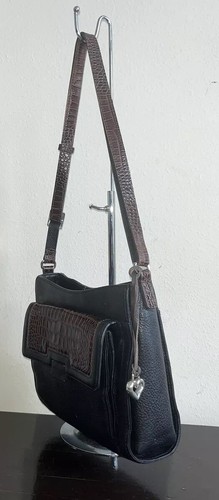 BRIGHTON Vintage Handbag Wallet Organizer Drop Down Purse Hobo Shoulder Bag EUC - Picture 4 of 19