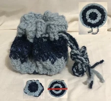 Hippie Boho Stow & Go Pouch Bag Purse Large Handcrafted Knit Crocheted River Run