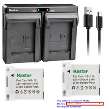Kastar Battery USB Dual Charger for Canon NB-11L CB-2LD Canon ELPH 110 HS Camera