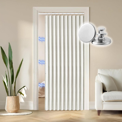 Blackout Accordion Style Magnetic Door Curtain for Closet Pleated Folding Doorwa