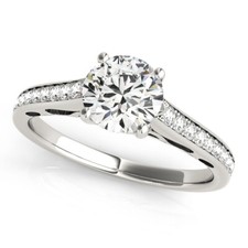 1.20 Ct Simulated Diamond Anniversary Engagement Ring 14K Solid White Gold 5