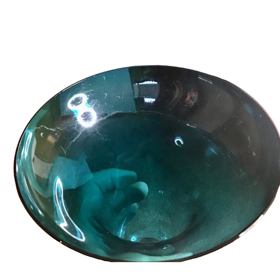 Jarrón vintage MCM Gorham de plata esterlina y vidrio azul de 9,5" de alto elegante decoración del hogar Foto 4 de 4