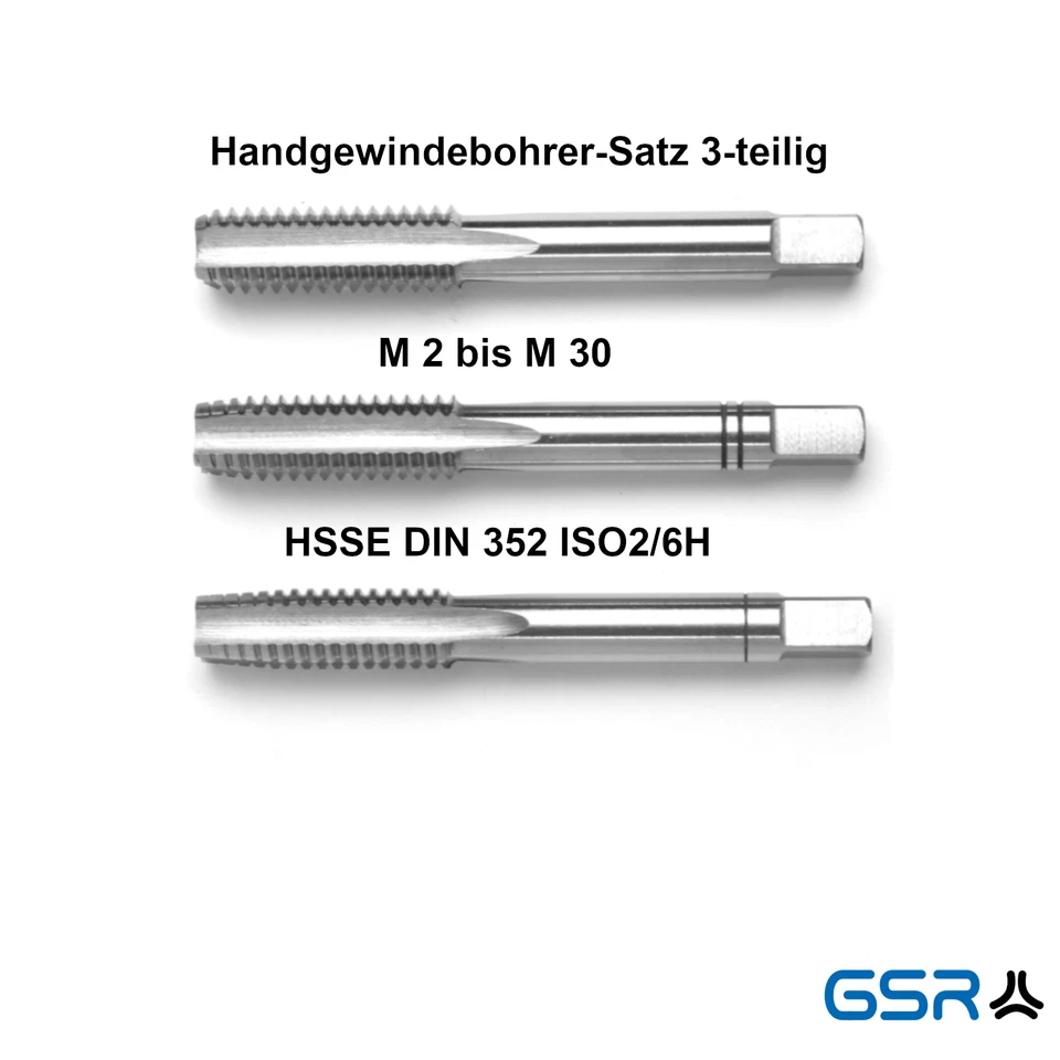 GSR Gewindebohrer Handgewindebohrer-Satz Gewindeschneider M1 - M36 zur Auswahl - Bild 3 von 4