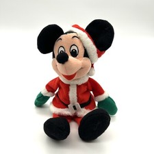 Disney Store Mini Bean Bag "Santa Mickey" 7" Plush