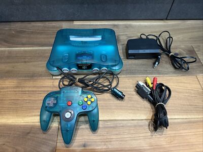 Nintendo 64 Clear Blue Console N64 Chose Original Controller Cables