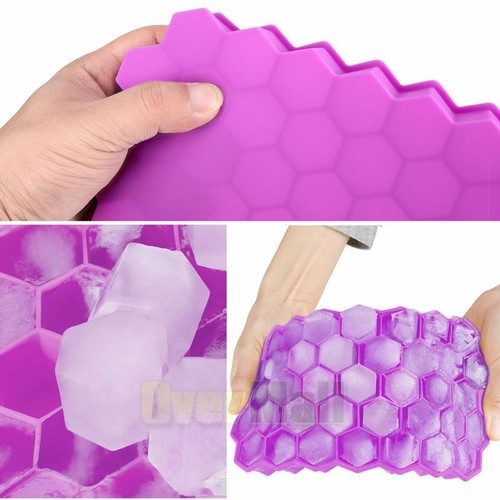 2er Pack Wabenform Eiswürfelform 37 Würfel Silikon Gefroren Eisform Maschine Neu - Bild 18 von 27