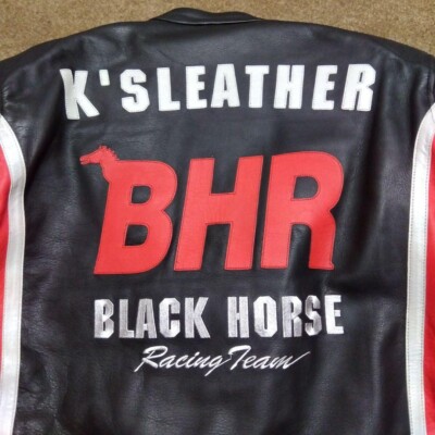 KADOYA BLACK HORSE RACING TEAM ジャケット KADOYA Black Horse Men's Punch Riders Leather Jacket K'S