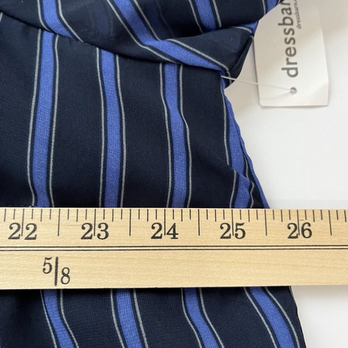 Westport Blouse Womens 2X Blue Striped 3/4 Tie Sleeve Button Back Sheer Lined - Picture 13 of 14