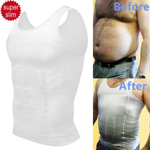 Men's Slimming Body Shaper Belly Chest Compression Vest Girdle TShirt